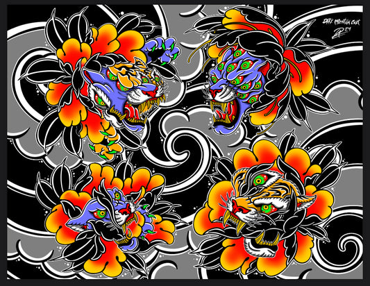 Tiger Flower Print