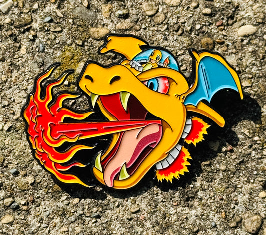 Fire SpaceHead Enamel Pin